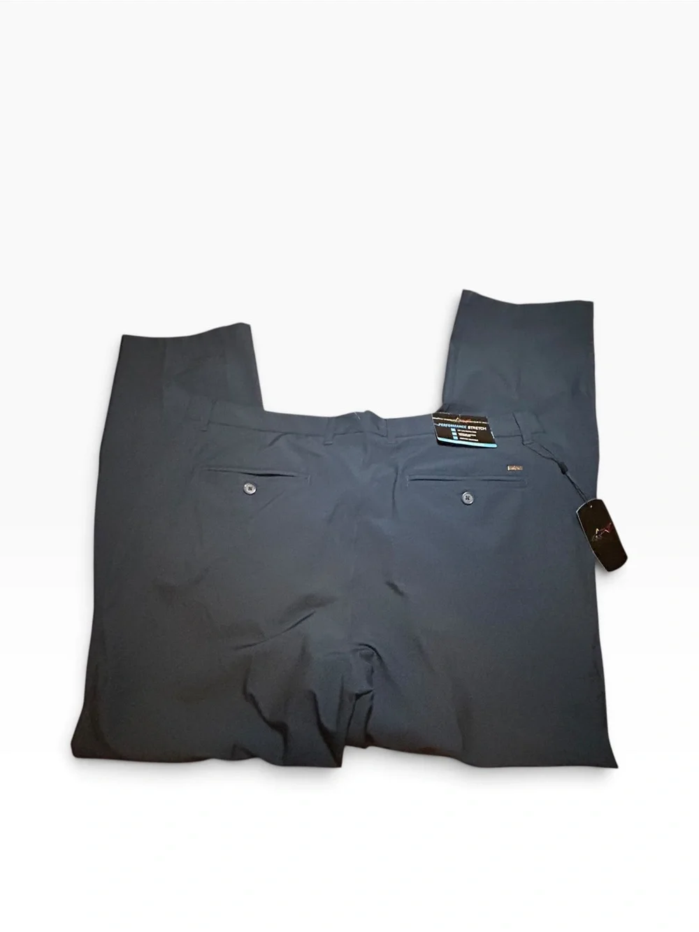 Greg Norman Collection Dark Navy Performance Flat Front Pants